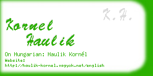 kornel haulik business card